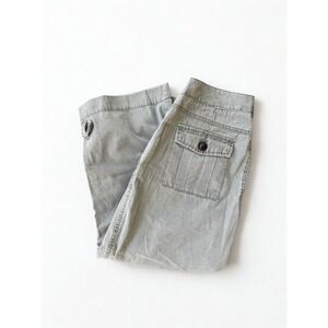 Ruff Hewn Pants Womens 10 Green Flat Front Cropped Capri Chino Casual Cotton Y2K